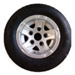 Aluminiumsfelg med sommerdekk 10 tommer, 5 bolter, 195/55 / ​​10C egnet for større tilhengere som f.eks. Biltransport og Multihenger opp til 3000 kg - Bilde 2