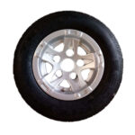 Aluminiumsfelg med sommerdekk 10 tommer, 5 bolter, 195/55 / ​​10C egnet for større tilhengere som f.eks. Biltransport og Multihenger opp til 3000 kg