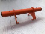 Oransje Hjulstopp til Biltransporter tilhenger med åpen gulvflate i midten - Bilde 2